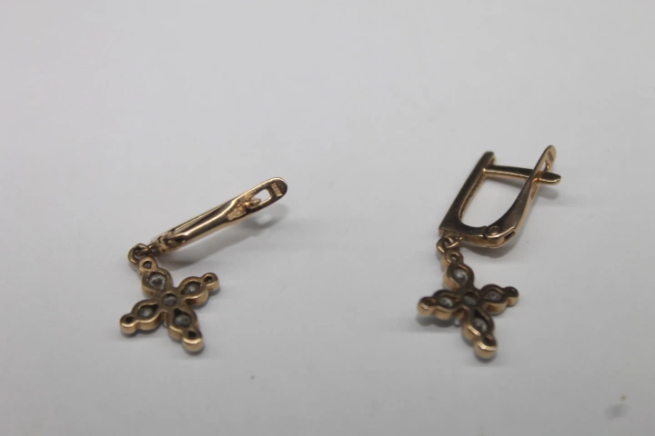 Серьги  золотые 585 проба 2,705 гр. 2,5 см. (ФМ)
