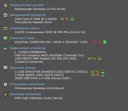 Системный блок No name (Core i5 4460 3.2GHz/16Gb/256Gb/R5 220 1Gb)
