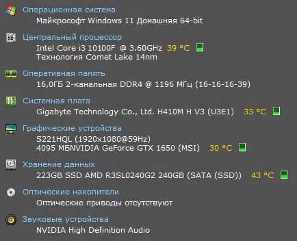 Системный блок formula i3-10100f+16Gb+240Gb+GTX-1650