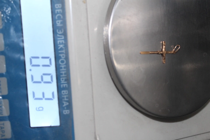 Крест золотой  585 проба 0,92 гр. 3 см. (ФМ)
