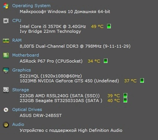 Системный блок Irbis i5-3570/8GB/GTX 450-1GB/500GB