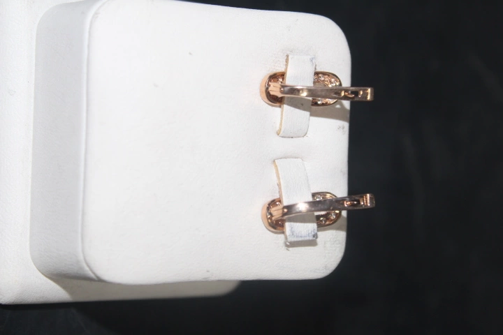 Серьги золотые с камнями  585 проба 3,21 гр 1 см (ФМ)