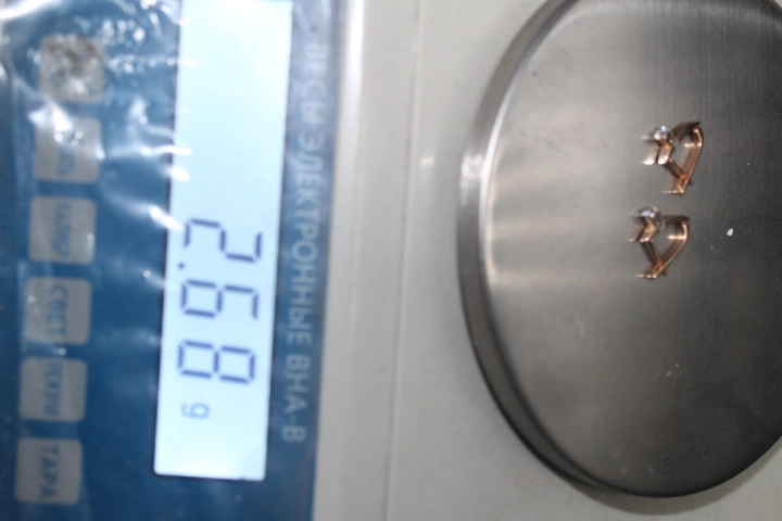 Серьги  золотые 585 проба 2,68 гр. 1,5 см. ФМ