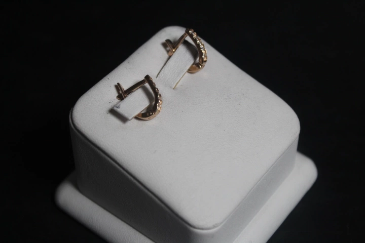 Серьги  золотые 585 проба 2,03 гр. 1 см. ФМ
