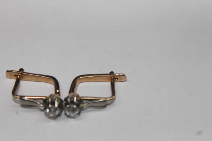 Серьги  золотые 583 проба 3,430 гр. 1 см. ФМ