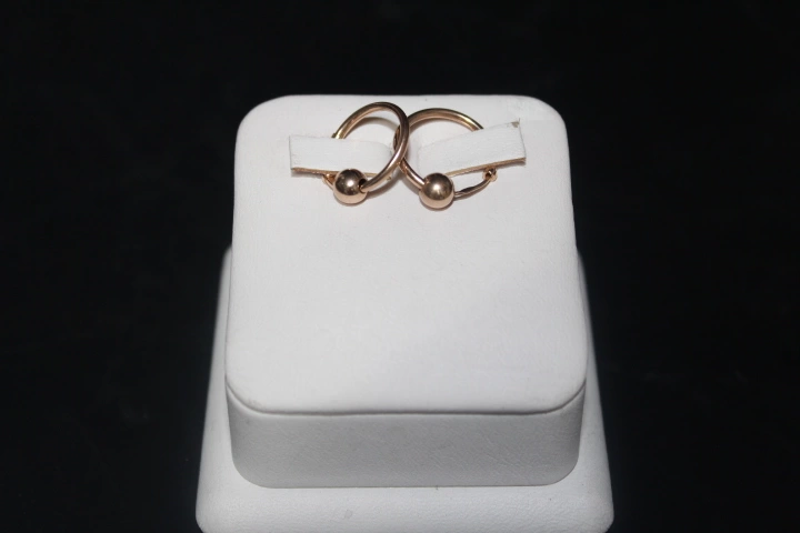 Серьги  золотые 585 проба 1,41 гр. 1,5 см.(ФМ)