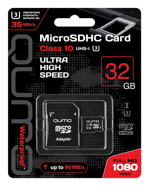 Карта памяти micro-SD QUMO MicroSDHC 32GB QUMO Class 10 UHS-I U3