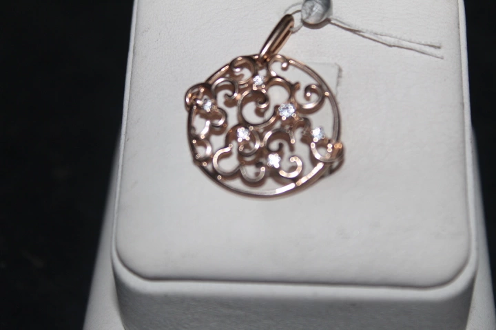 Кулон золотой с камнями  585 проба 1,75 гр. 2,5 см.(ФМ)