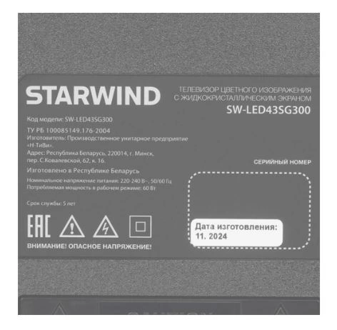 Телевизор StarWind SW-LED43SG300