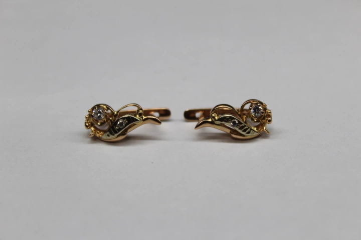 Серьги  золотые 585 проба 3,35 гр. 1,5 см. ФМ