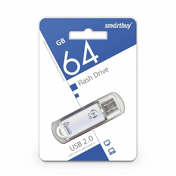 USB Flash Drive Smartbuy 64Gb V-Cut Silver 