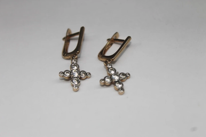 Серьги  золотые 585 проба 2,705 гр. 2,5 см. (ФМ)