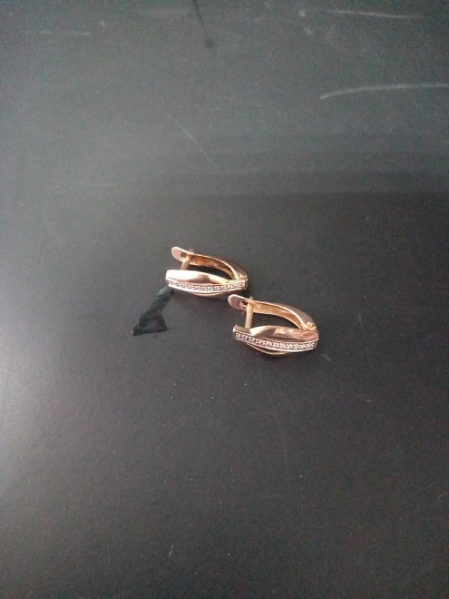 Серьги золотые с камнями 585 1,86 гр ( 1,816 гр) (ФМ)
