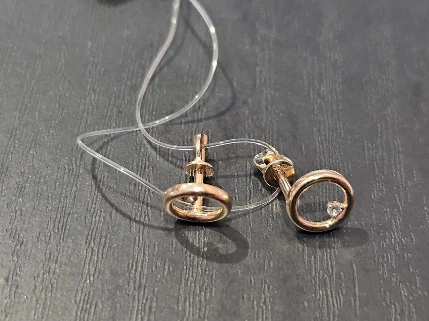 Серьги золотые с камнями  585 проба 1,23гр (ФМ)