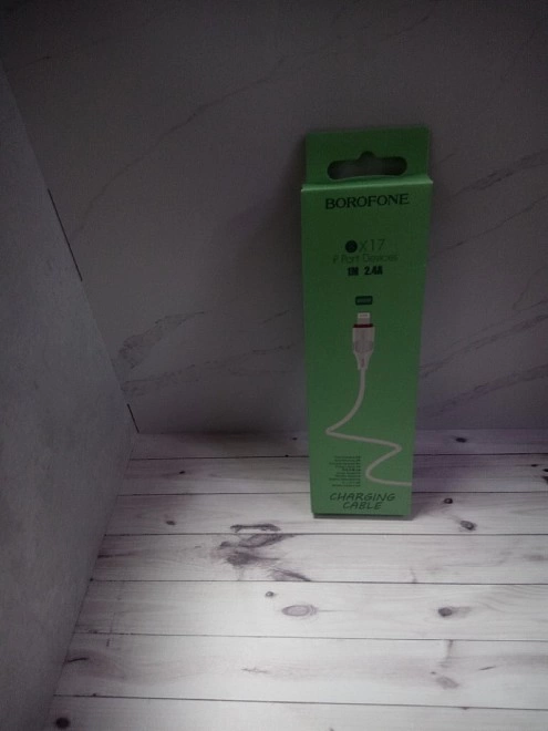 USB кабель Borofone BX17 Lightning  2.4 A 1М белый