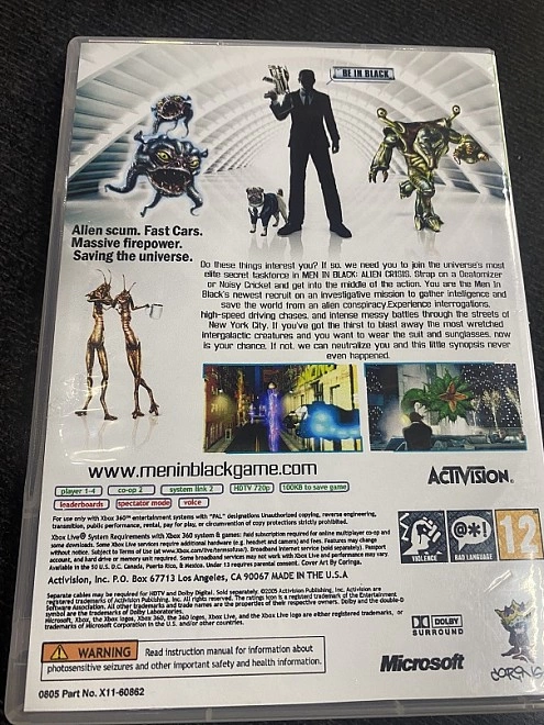 Диск для X-Box 360 <> MIB Alien Crisis