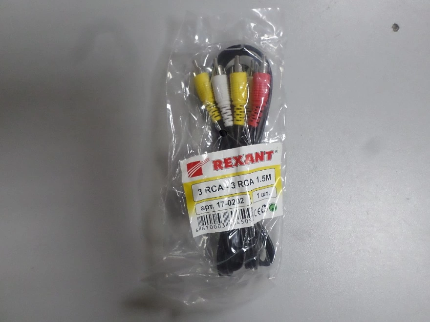 Кабель AV Rexant  17-0202 3RCA-3RCA 1.5m