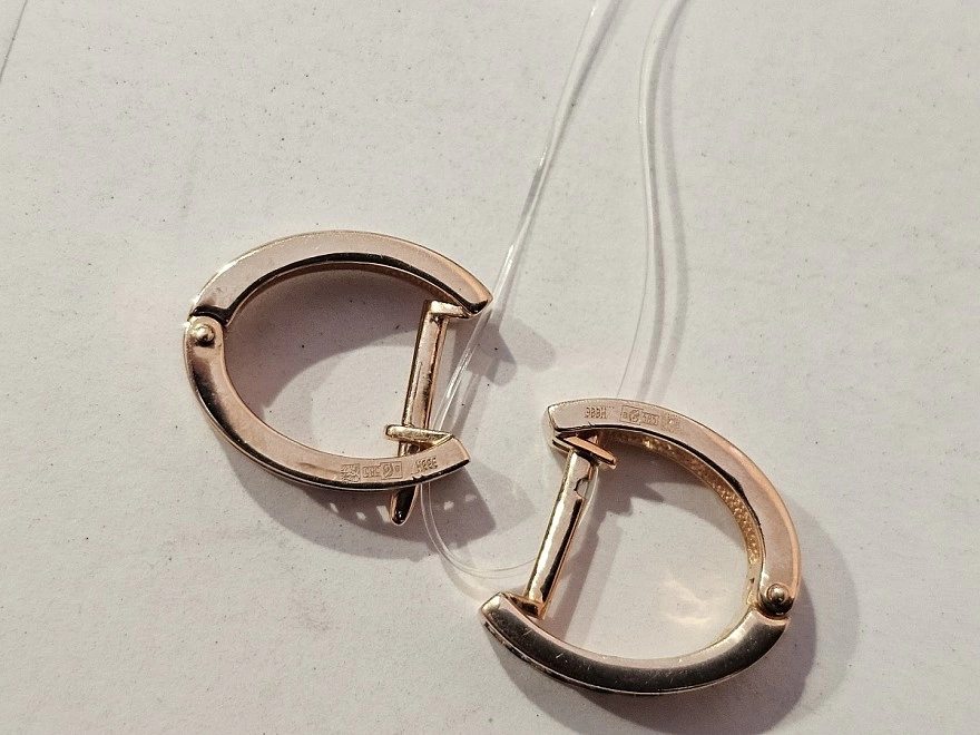 Серьги золотые с камнями  585 проба 4,54гр (ФМ)