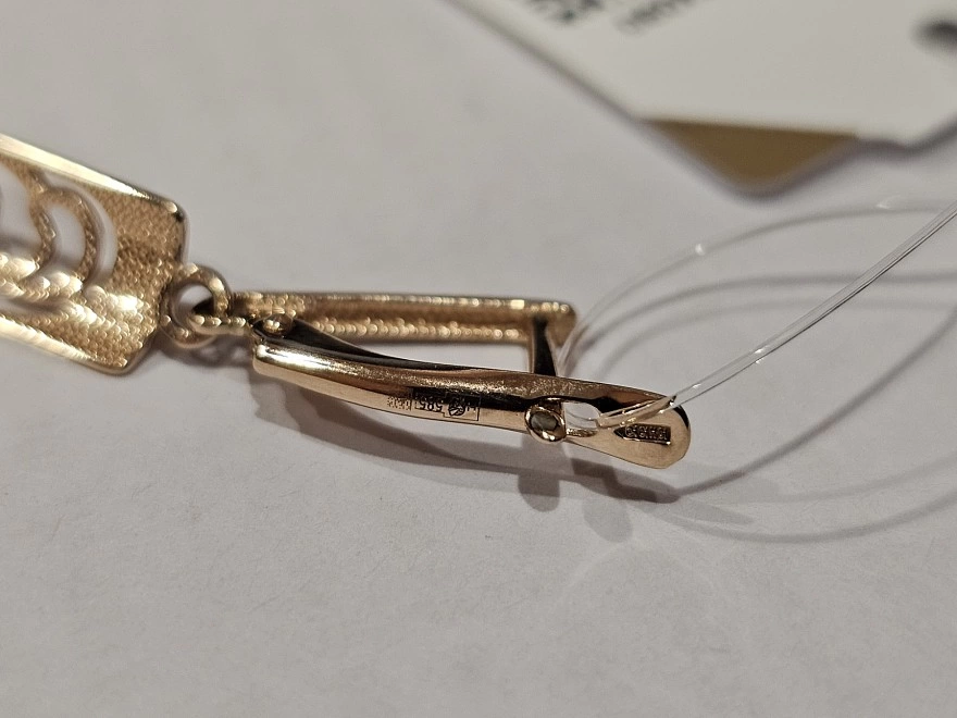 Серьги золотые с камнями  585пр 3,25гр (ФМ)