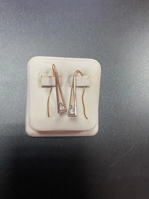 Серьги золотые с камнями ЛОМ 375 пр 1,6 гр