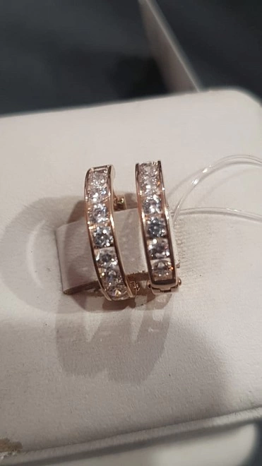 Серьги золотые с камнями  585пр 2,75гр ФМ