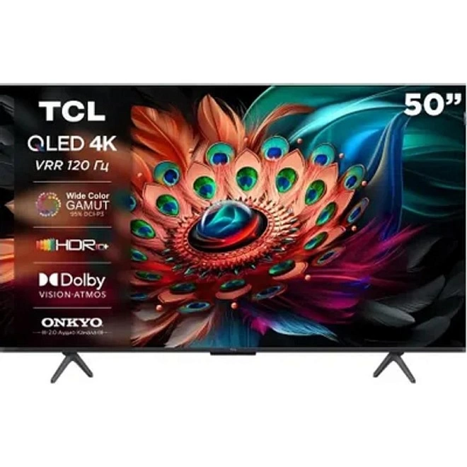 Телевизор TCL  50C655 черный / 50"/ (QLED, SmartTV, Ultra HD