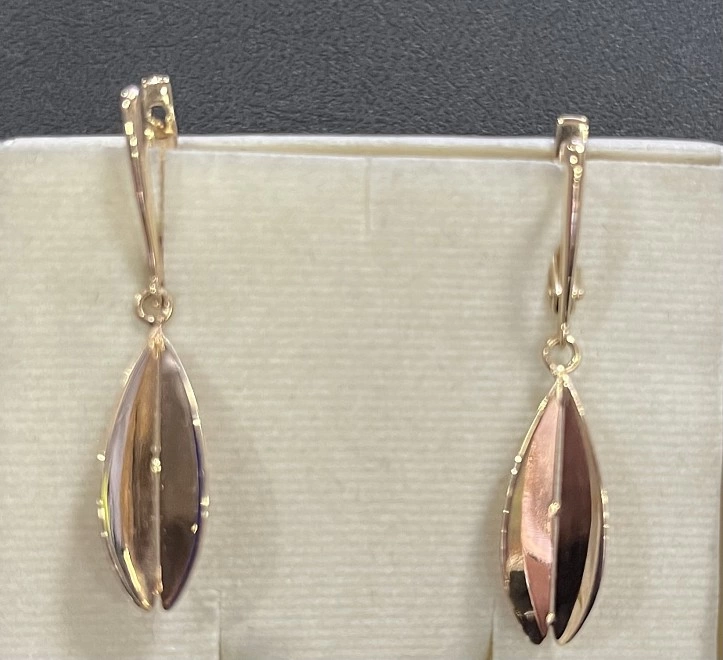Серьги  золотые 585 проба 2,5 гр (ФМ)