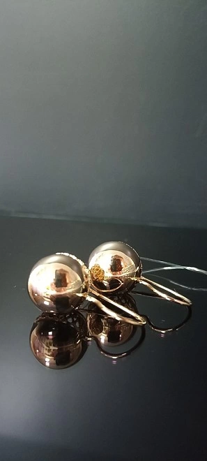 Серьги золотые  Шары 585пр 4,58гр ФМ