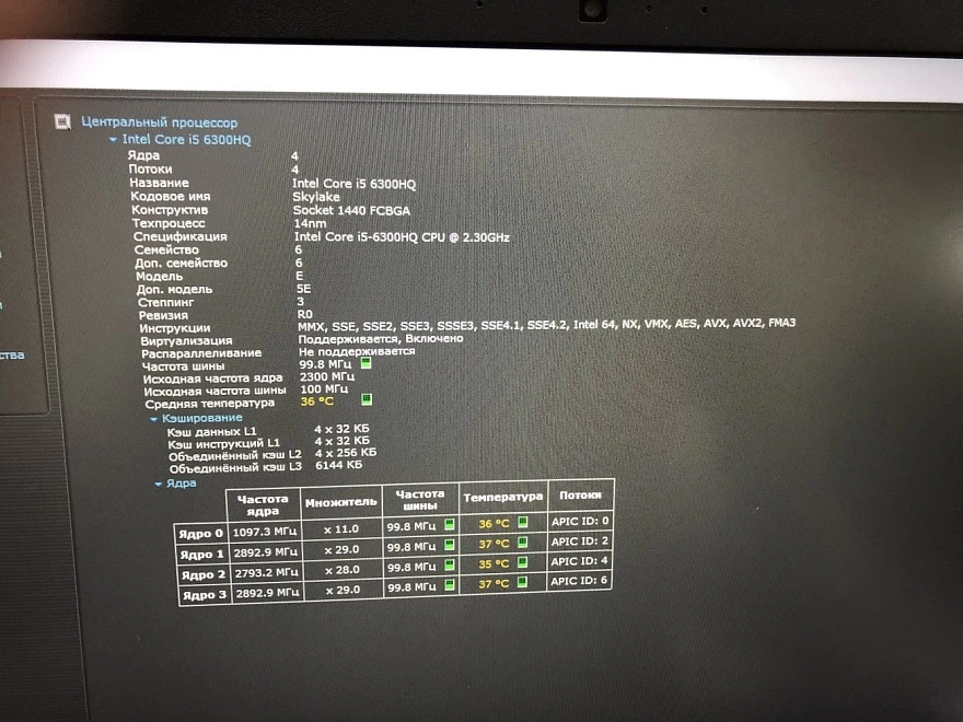 Ноутбук Asus i5-6300HQ 4/4 по 2.3Ghz/16 ОЗУ/SSD256+HHD/GF1060