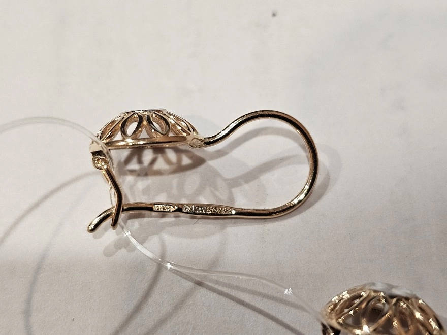 Серьги золотые с камнями  585пр 1,74гр (ФМ)