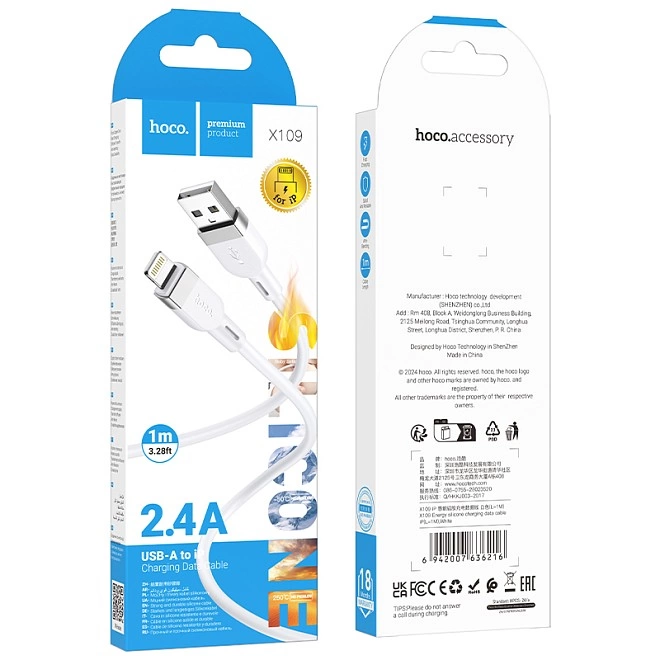 USB кабель Hoco X109 Lightning 2.4A