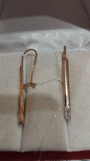 Серьги золотые с камнями  585пр 2,61гр ФМ