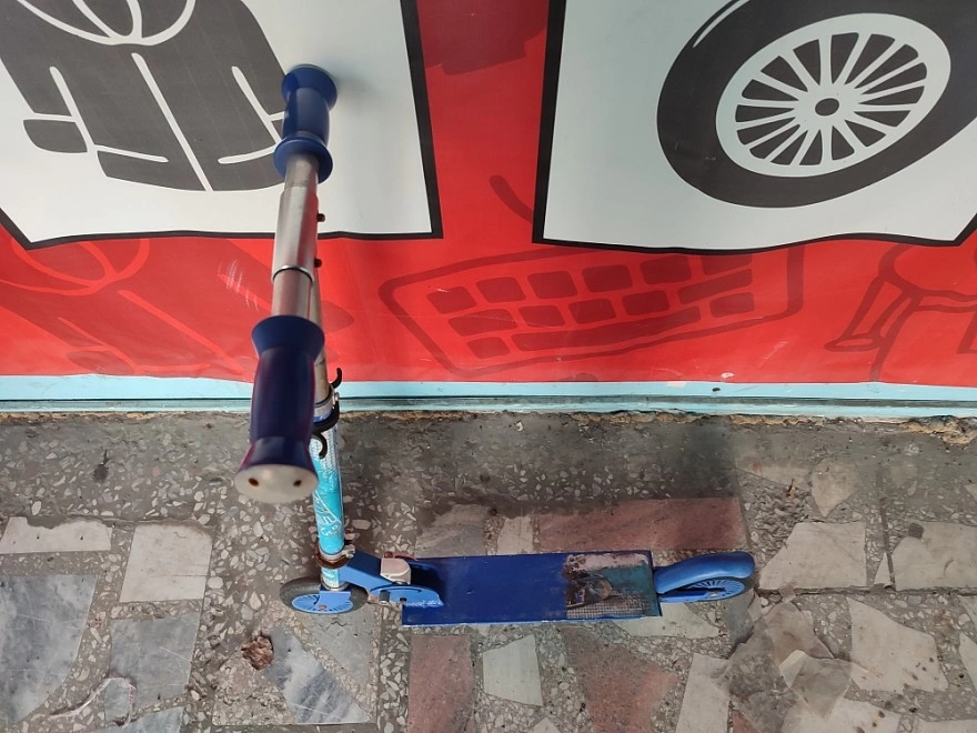 Самокат Scooter Детский самокат. Синий.14,5"