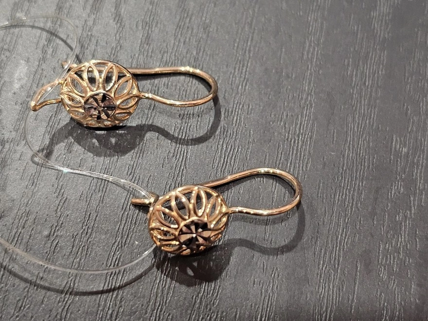 Серьги золотые с камнями  585пр 1,74гр (ФМ)