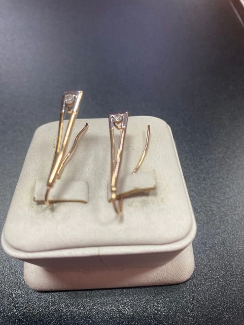 Серьги золотые с камнями ЛОМ 375 пр 1,6 гр