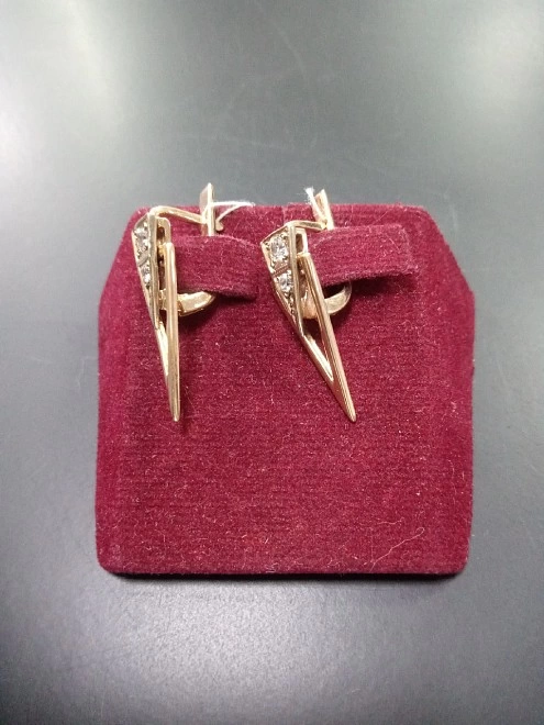 Серьги золотые с камнями  585 проба 4,22 гр  ФМ