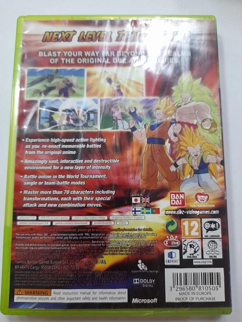Диск для X-Box 360  DRAGONBALL RAGING BLAST