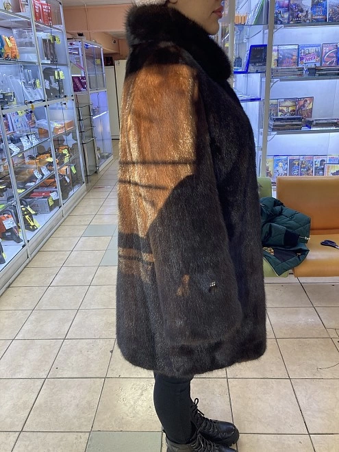 Шуба длинная, цельная  52р