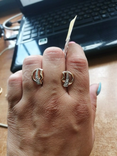 Серьги  золотые 585 проба 3,96 гр (ФМ)