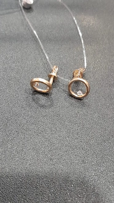 Серьги золотые с камнями  585пр 1,24гр ФМ