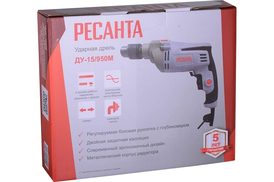 Дрель ударная РЕСАНТА ДУ-15/950М