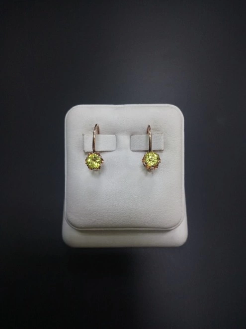 Серьги золотые с камнями  583 проба 2,06 гр (ФМ)
