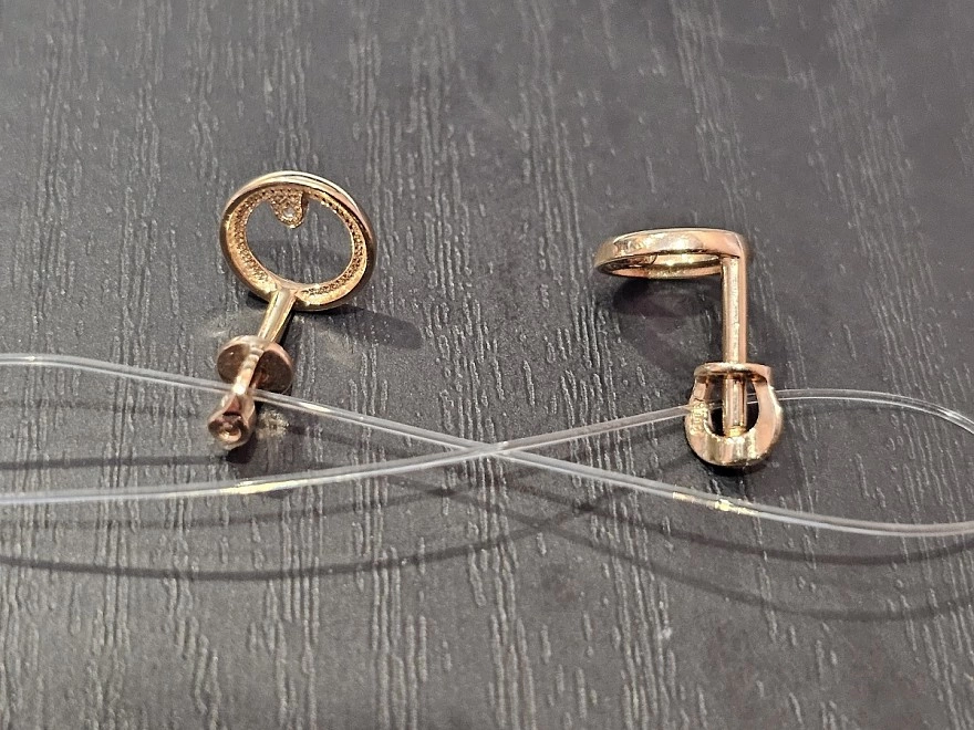 Серьги золотые с камнями  585 проба 1,23гр (ФМ)