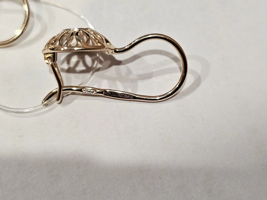 Серьги золотые с камнями  585пр 1,75гр (ФМ)