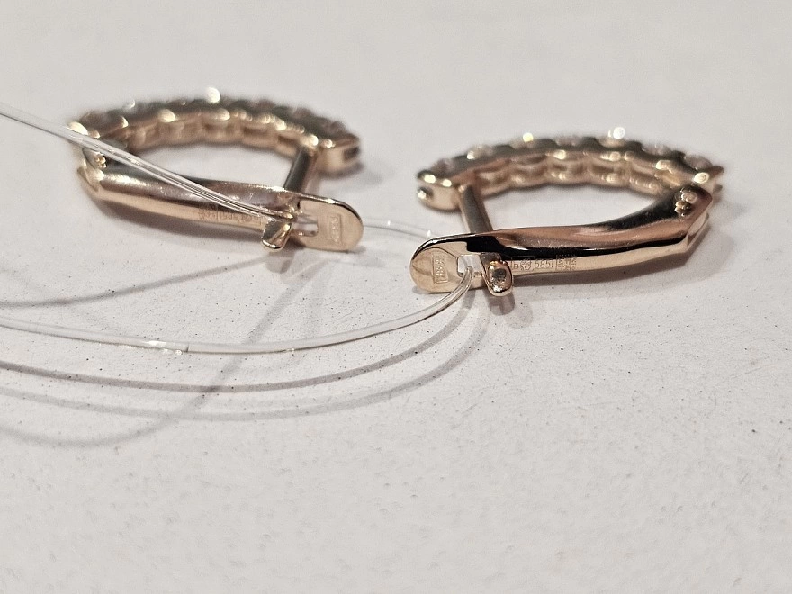 Серьги золотые с камнями  585 проба 1,7гр (ФМ)
