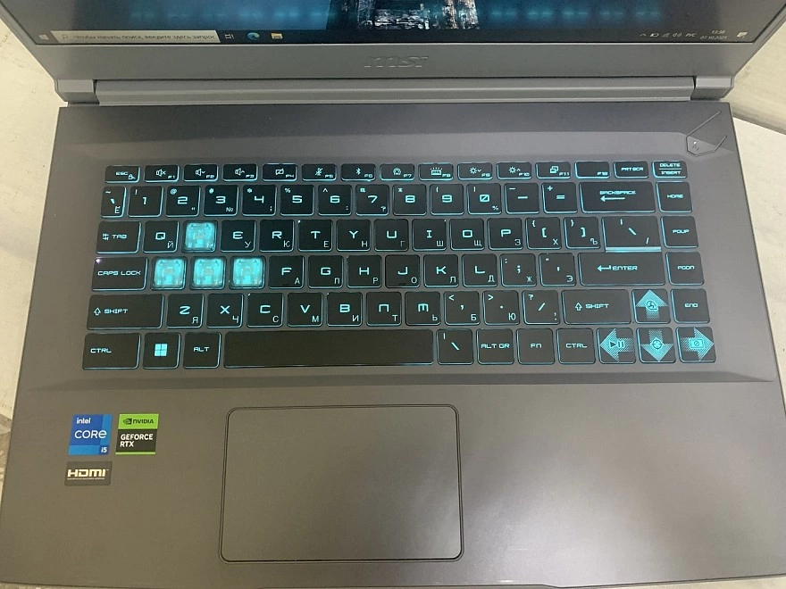 Ноутбук MSi i5-12450H 8/12 по 2,0 Ghz/ОЗУ 8Gb/SSD 512/GF 3050