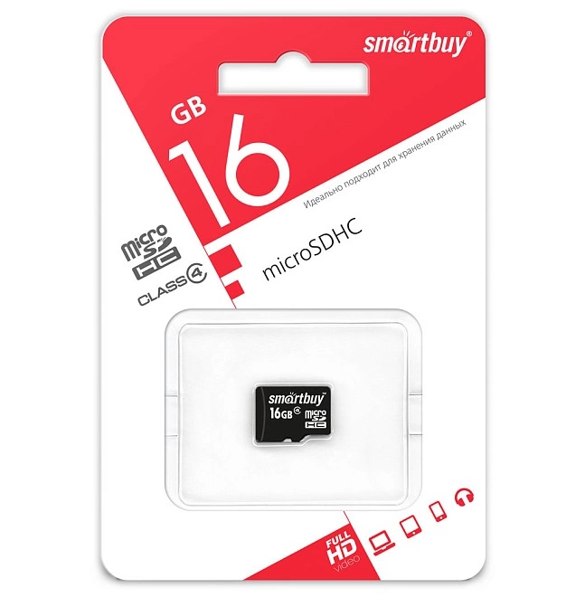 Карта памяти micro-SD Smartbuy class 16Gb