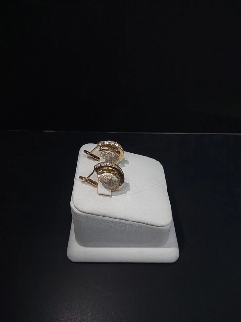Серьги золотые с камнями  585 проба, 6,825гр.(ФМ)