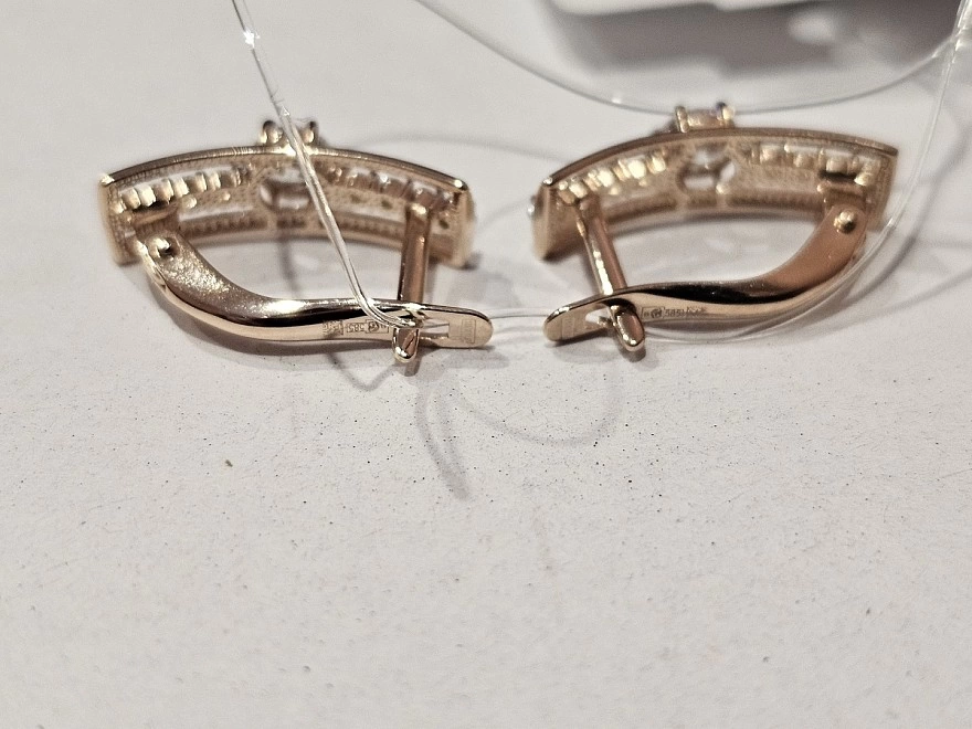 Серьги золотые с камнями  585 проба 2,53гр (ФМ)