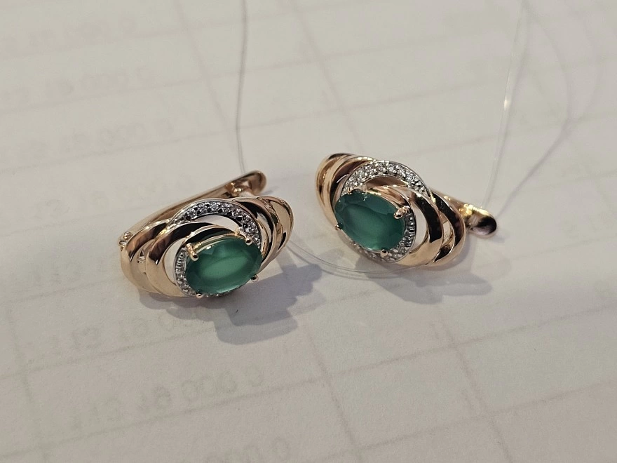 Серьги  Золотые 585 проба 3,58 (3,105) гр Ф.М.